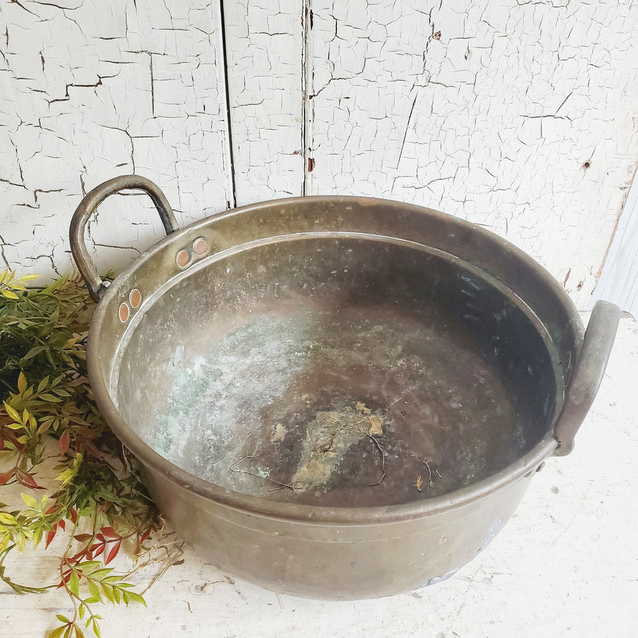 Vintage Brass  Pot with Handles
