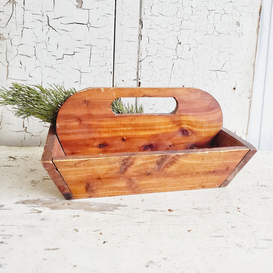 Handmade Divided Wood Tool Tote