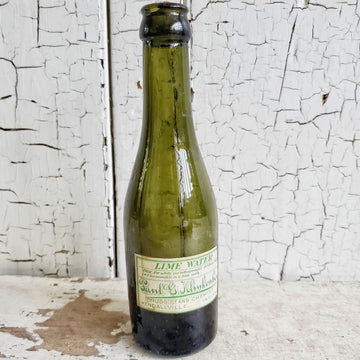 Vintage Lime Water  Apothecary Bottle