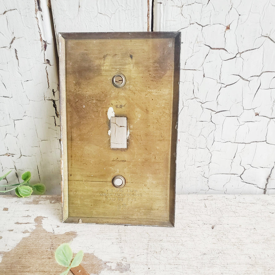 Vintage Chippy Brass Switchplate Cover