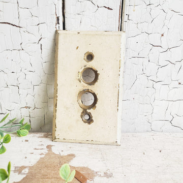 Vintage Chippy Brass Push Button Plate Cover