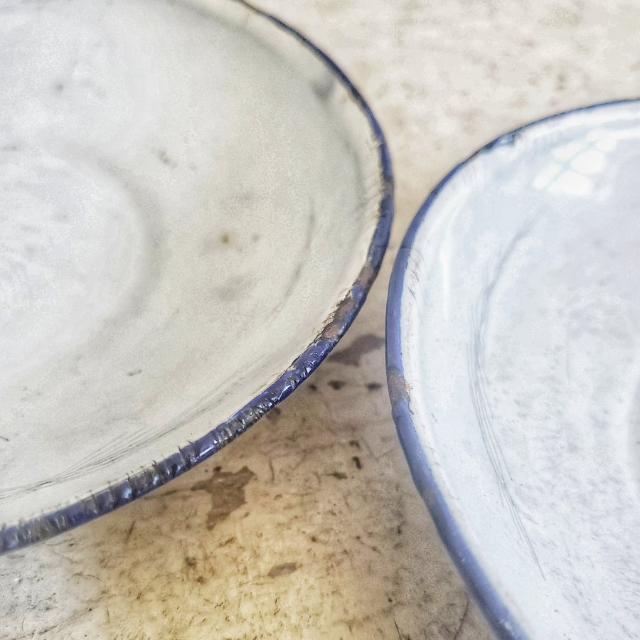 Set of 2 Antique European Enamelware Dishez