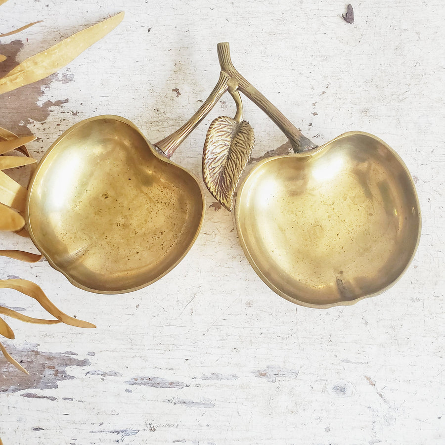 Vintage Apple  Brass Dish