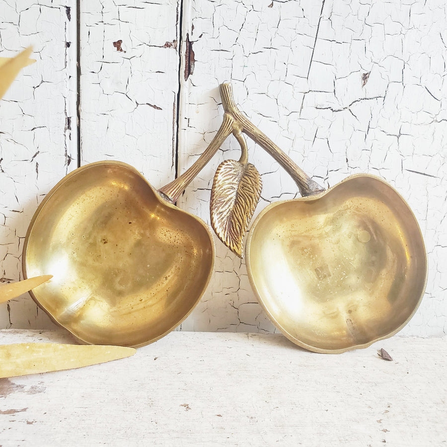 Vintage Apple  Brass Dish
