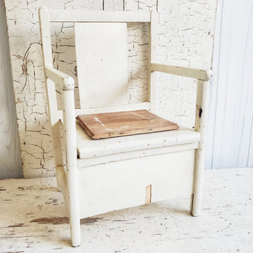 Vintage White Painted Childs Chair