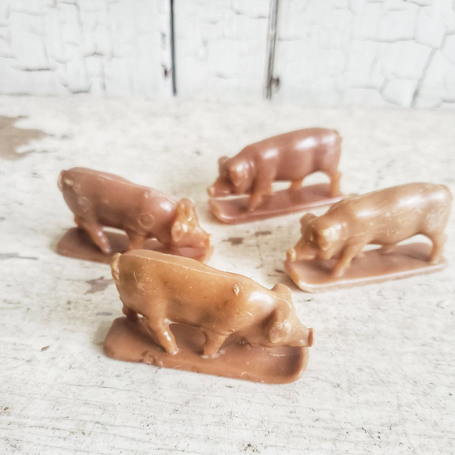 Set  of 4 Vintage Toy Pigs