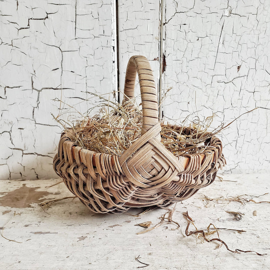 Handmade Vintage Woven Egg Basket