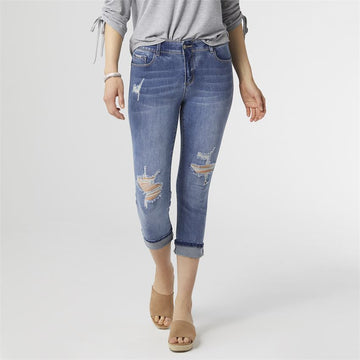 ZoeyZip Distressed Boyfriend Capri