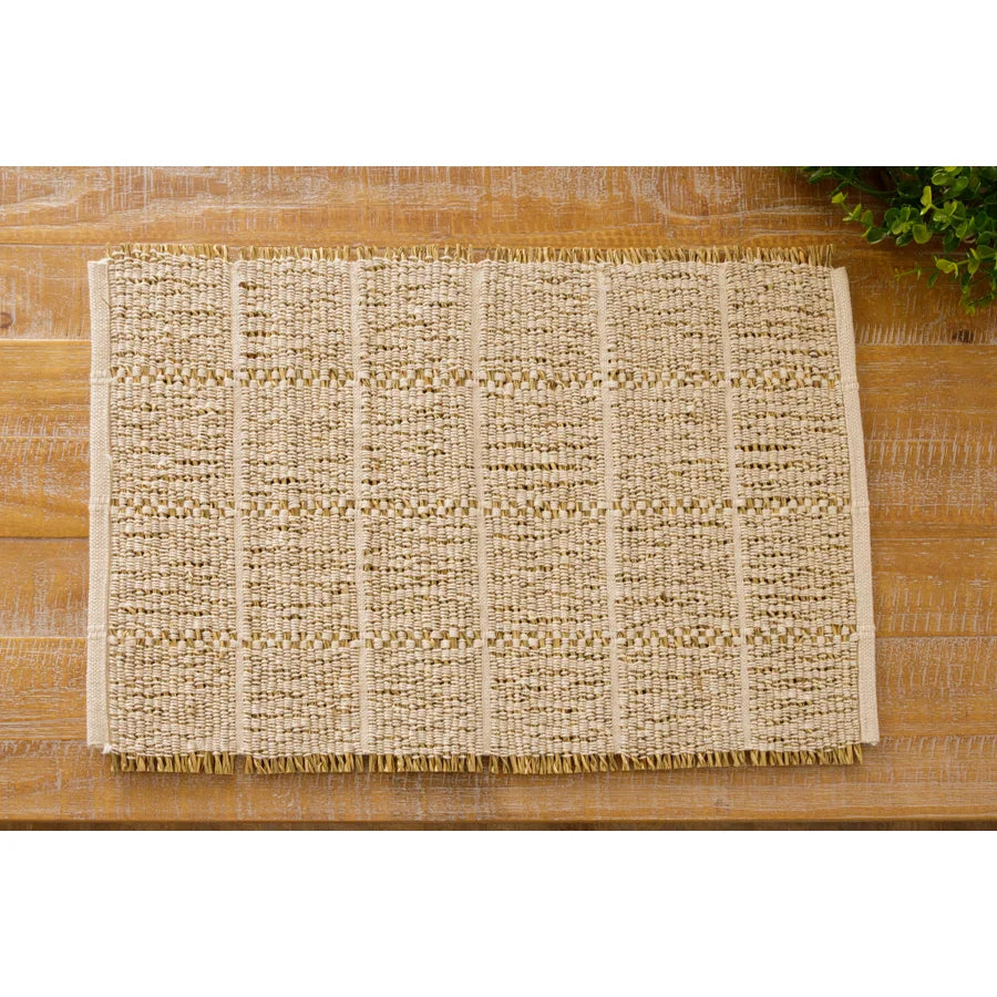 Set of 4 Cotton & Seagrass Woven Placemats