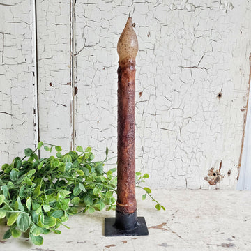 9 Inch Tall Battery Operated Farmhouse Brown Taper