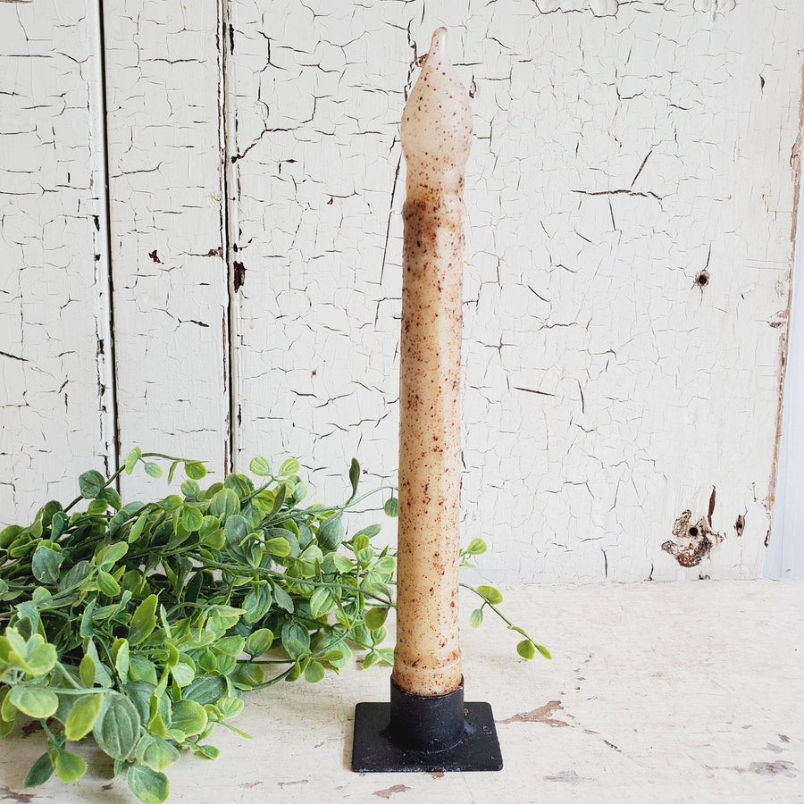 9 inch Tall Battery Operated Farmhouse Ivory Taper