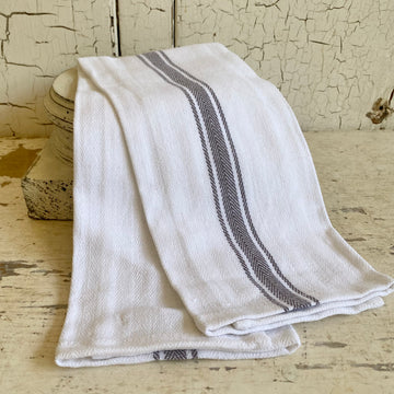 Gray Stripe Cotton Kitchen Towel