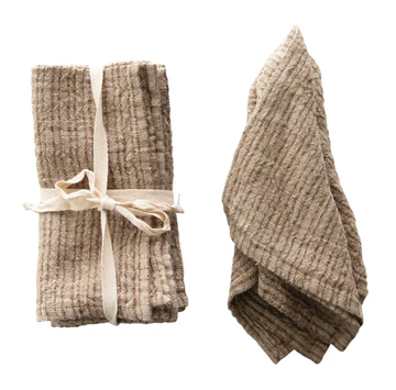Set of 4 Taupe Square Napkins