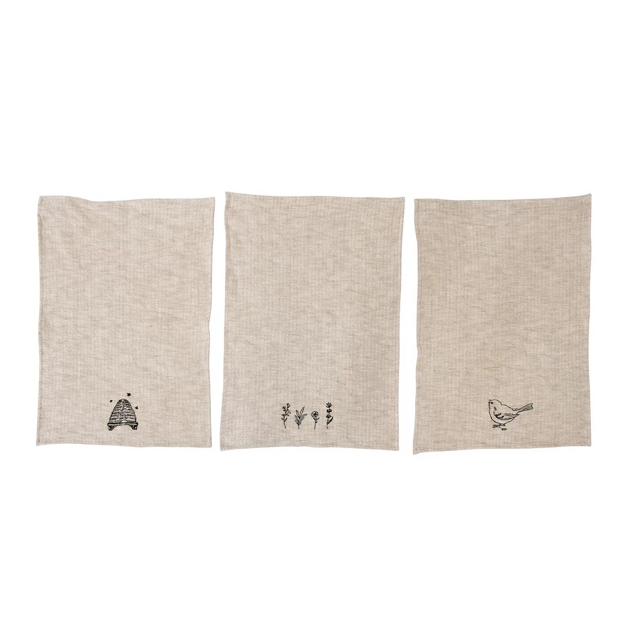 Cotton Embroidered Tea Towels