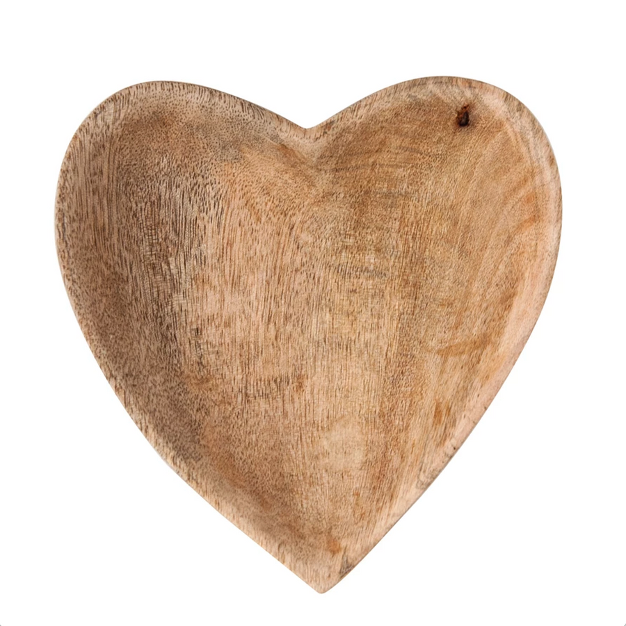 Heart Shaped Mango Wood Bowl