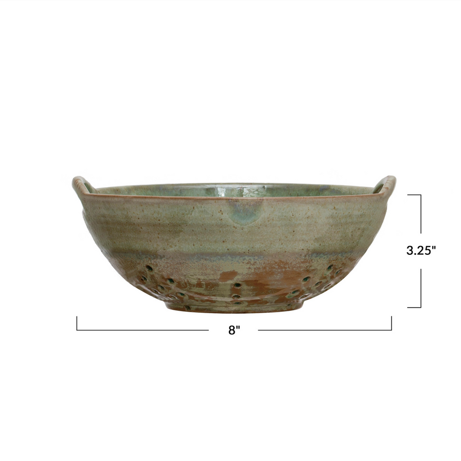 Aqua Stoneware Berry Bowl