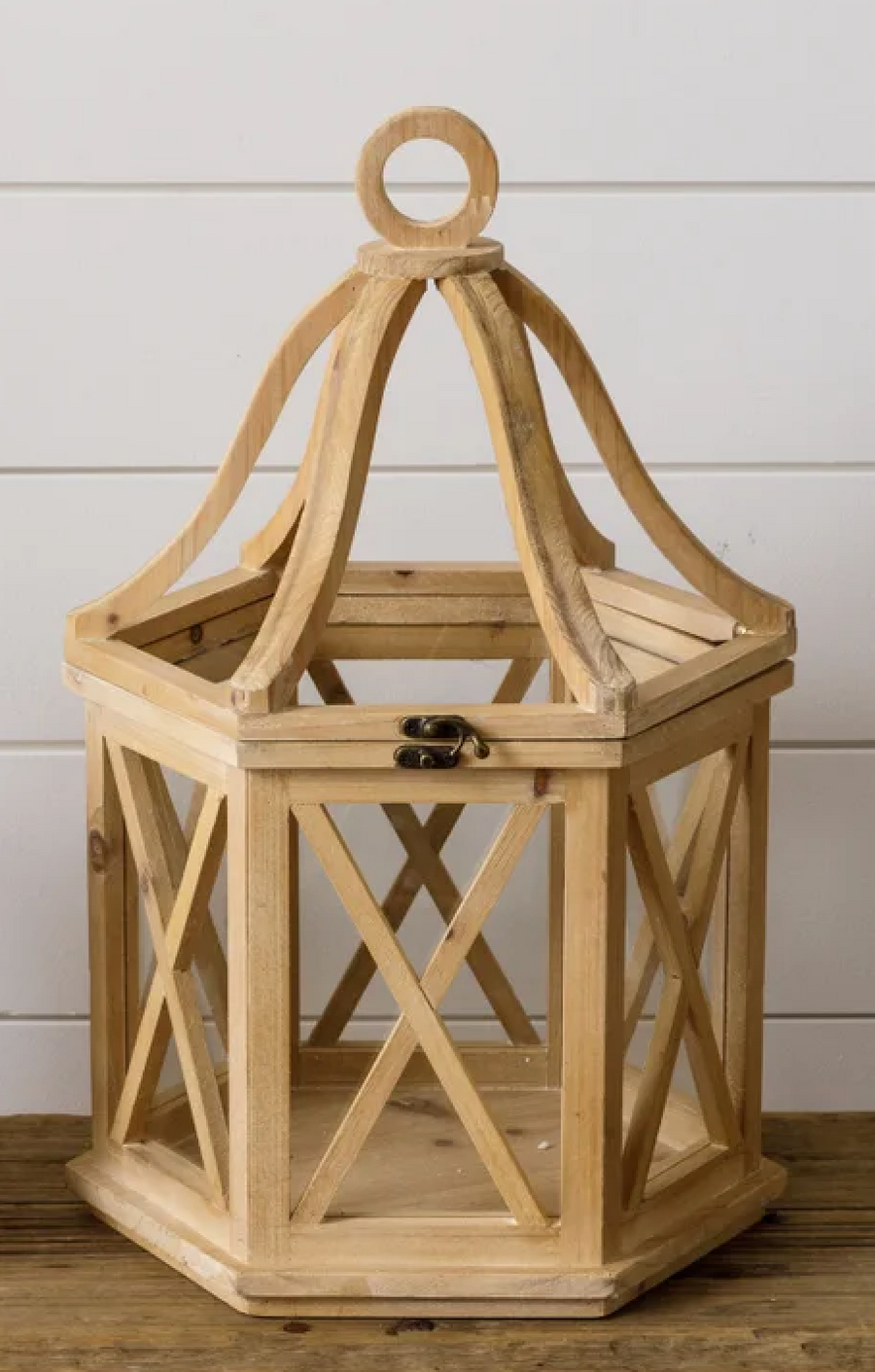 Wooden Hexagon Lantern