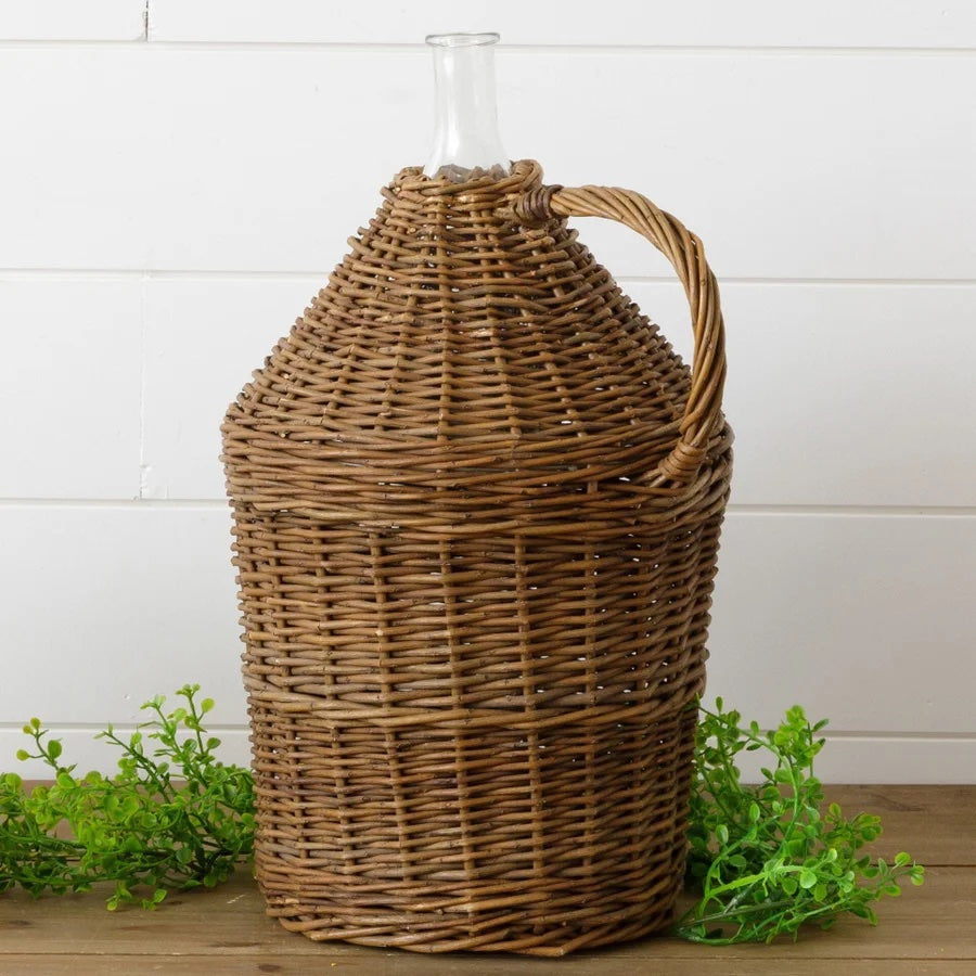Wicker Demijohn With Handle