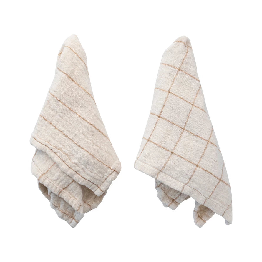 Set of 4 Tan & Cream Napkins