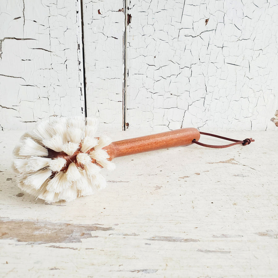 Soft Bristle Bottle Dish Brush - Dark Wood