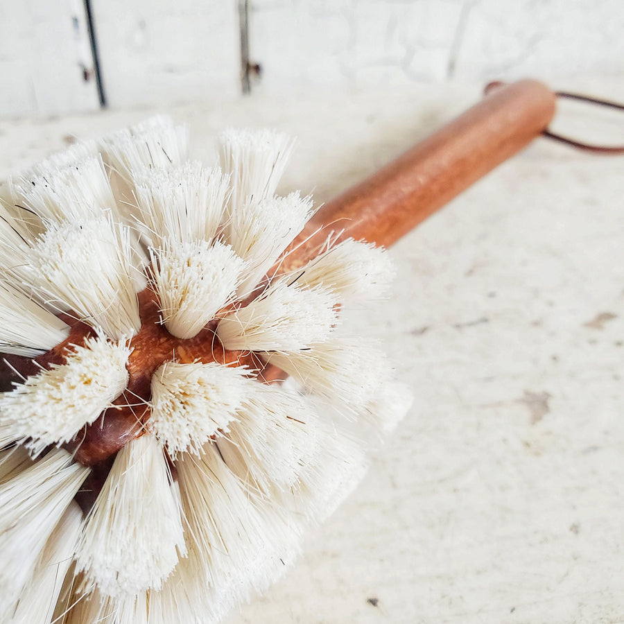 Soft Bristle Bottle Dish Brush - Dark Wood