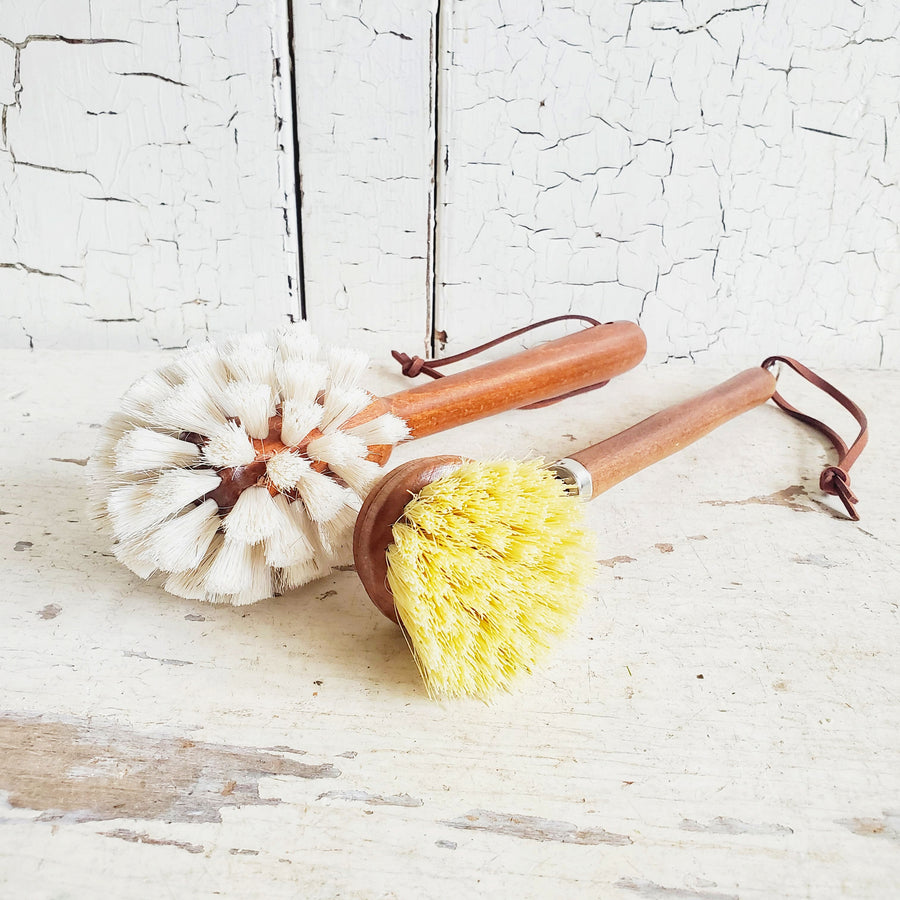 Soft Bristle Bottle Dish Brush - Dark Wood