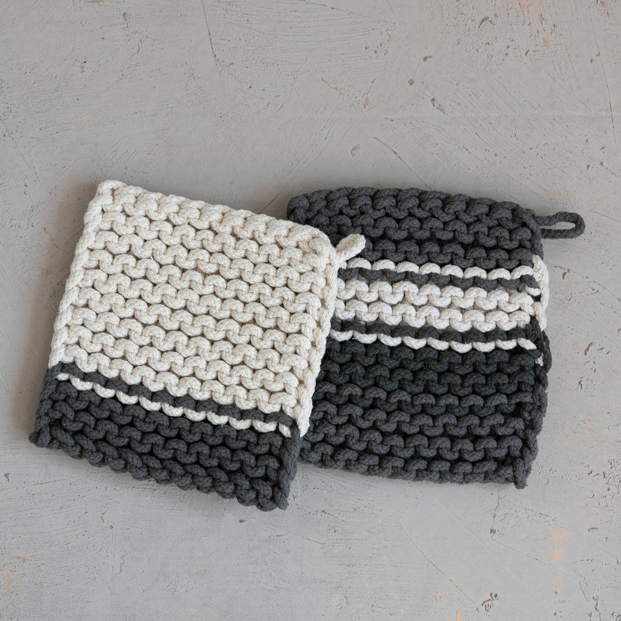 Set of 2 Earthtone Crochet Potholders