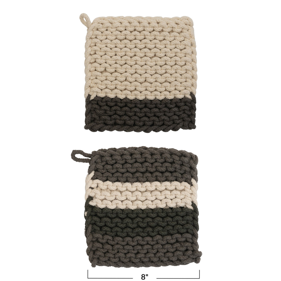 Set of 2 Earthtone Crochet Potholders