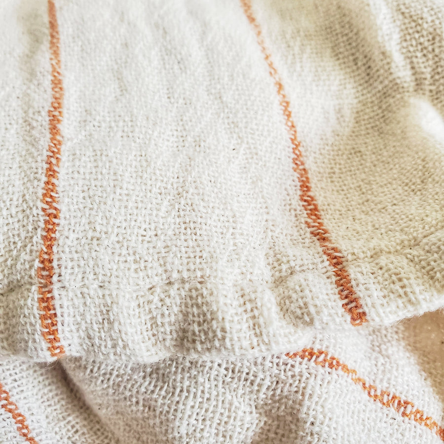 Rust and Cream Cotton Tea Towel