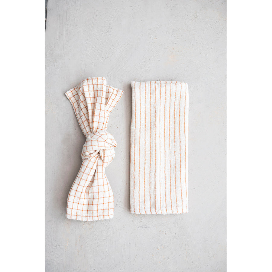 Rust and Cream Cotton Tea Towel