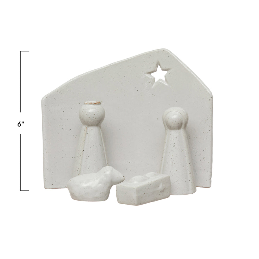 Geometric Stoneware Nativity Set