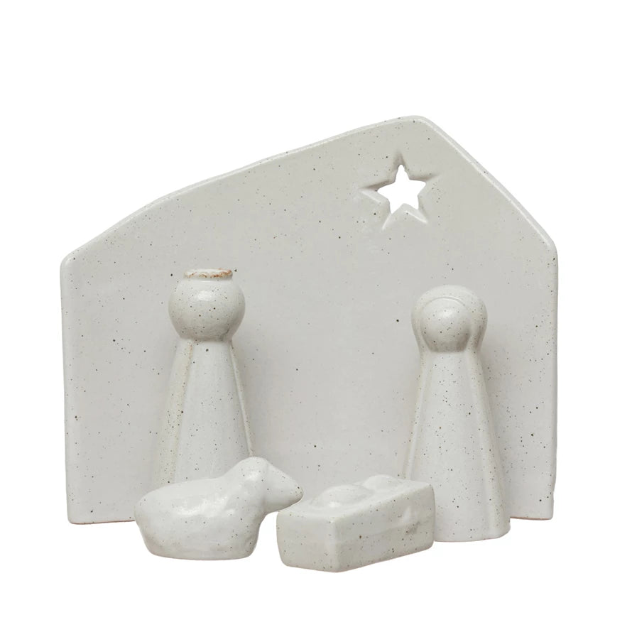 Geometric Stoneware Nativity Set