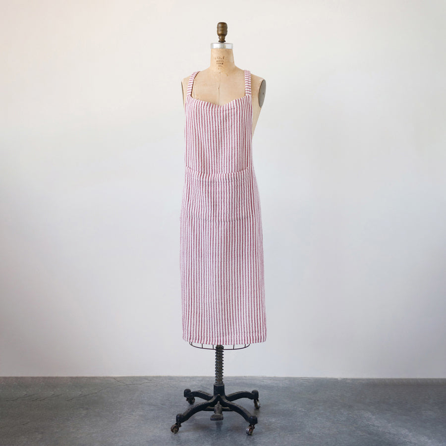 Red Stripe Cotton Apron