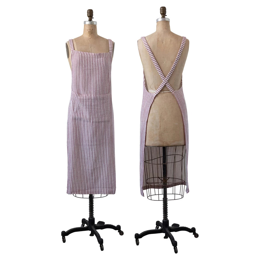 Red Stripe Cotton Apron