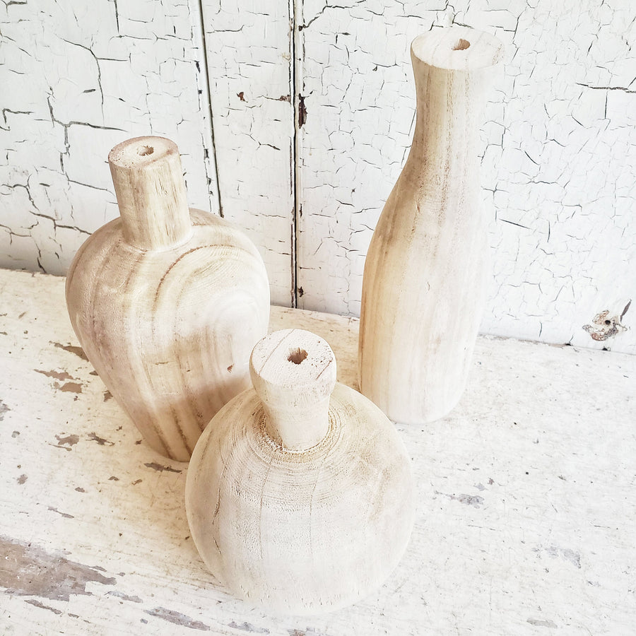 Wooden Vase Set